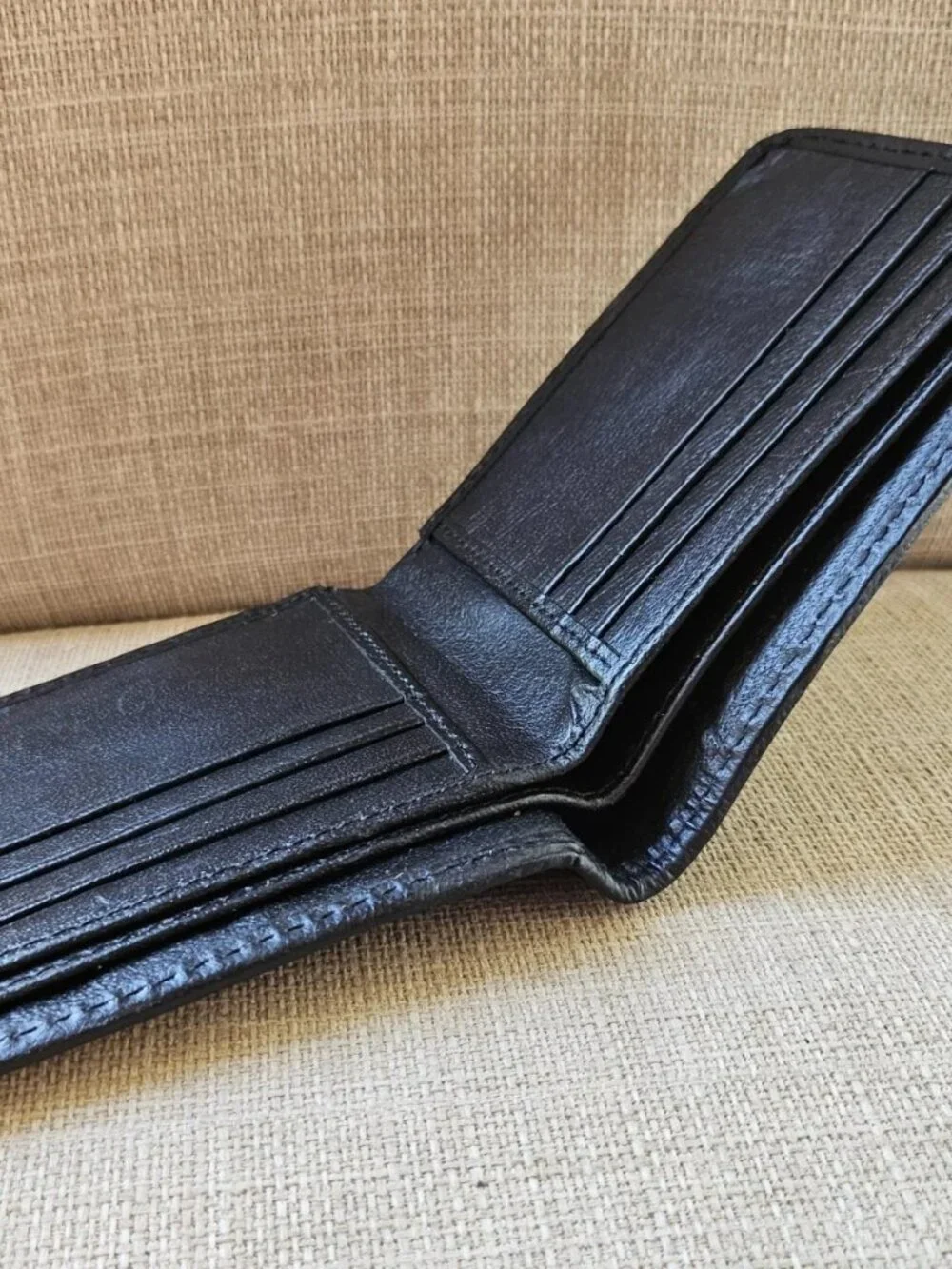 Handmade Wallet Billfold Black/White Real Hair Fur Cowhide Cardholder Purse New